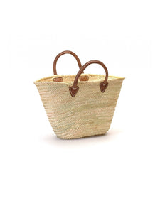 Provence Market Basket with short leather handles
